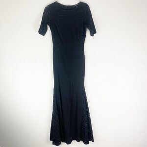Fortric Dress Small Maxi Lace Whimsigoth Dark Romantic Flare Hem Elegant Mermaid